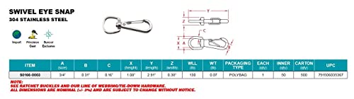 304 Stainless Steel Swivel Eye SNAP 3/4