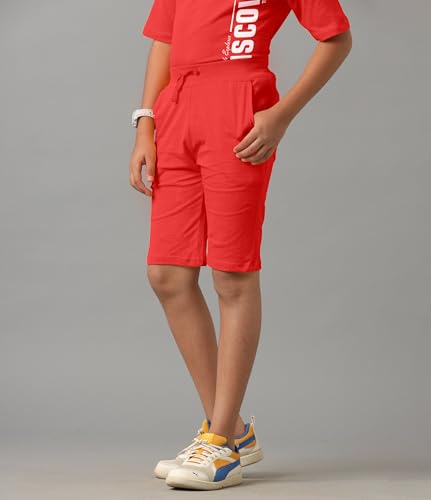 Image of KYDA KIDS Boys 100% Pure Combed Cotton Co-ord Clothing Set Premium Printed T-Shirt & Shorts | Relaxed Fit Summer Outfit for Kids