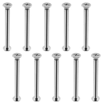 LQ Industrial 120Pcs Chicago Schroef Cross Head Phillips Drive Binding Schroeven Klinknagel Boek Binding Diy Lederen Craft Montage Bout 5x6mm Zwart