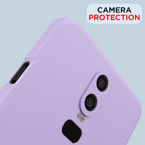 Image of Outlouders Back Cover for OnePlus 6 | Camera Protection | Durable Soft Matte Silicone Bumper Case (Purple)