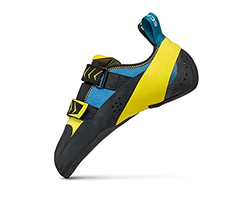 Scarpa Men's Vapor V Rock Climbing Shoes For Sport Climbing And Bouldering - Ocean/Yellow - 9.5-10 #TOP3