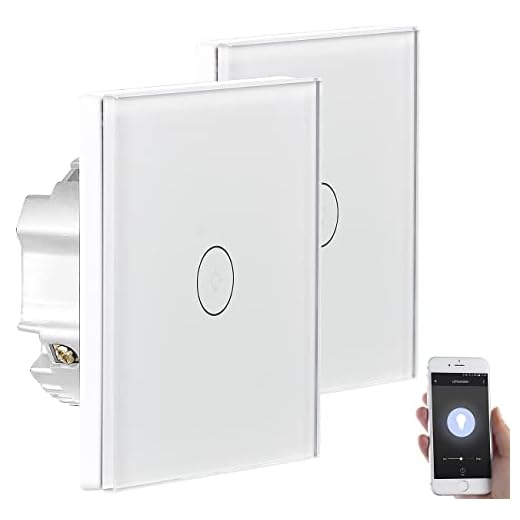 Luminea Home Control Smart Home Schalter: 2er-Set Touch-WLAN-Lichtschalter, für Siri, Alexa & Google Assistant (Smarthome Lichtschalter Alexa)