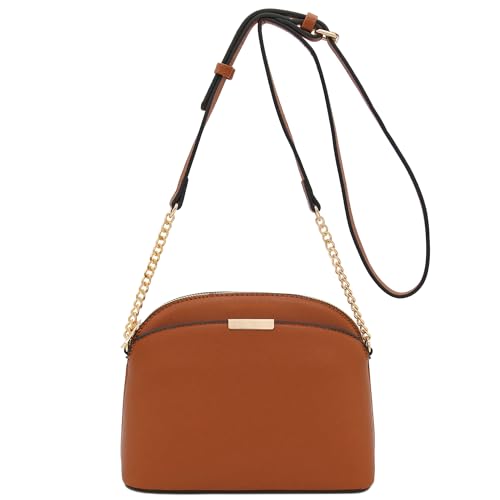 Image of FashionPuzzle Saffiano Small Dome Crossbody bag with Chain Strap