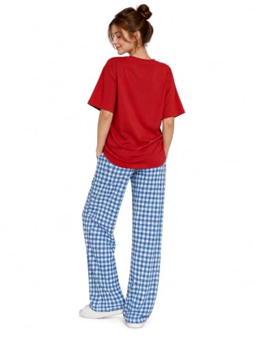 Image of KSHS Womens Korean Night Dress || Full Pyjama Set ||Korean Nightsuit || Women Nightwear ||Round Neck Half Sleeve Nightsuit || Loungewear || Everyday Nightdress Women's Pyjama Sets