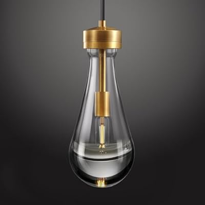 Espird Raindrop Pendant Lights - Brass Pendant Lights Kitchen Island, Teardrop Island Light for Kitchen Modern Pendant Light Chandelier for Bedroom Bathroom Living Room