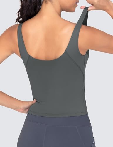 Image of THE GYM PEOPLE Women's Longline Sports Bra Wirefree Padded Workout Yoga Tank Top