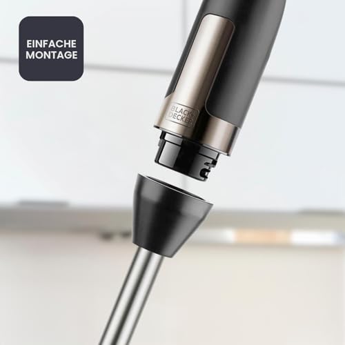 Foto von BLACK+DECKER - Stabmixer 1500W, 20 Stufen, Turbo, Eiszerkleinerer, Edelstahl