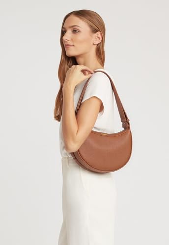 Shoulder Purses for Women Leather Crescent Handbag Mini Clutch Purse with Adjustable Strap Zipper Closure2