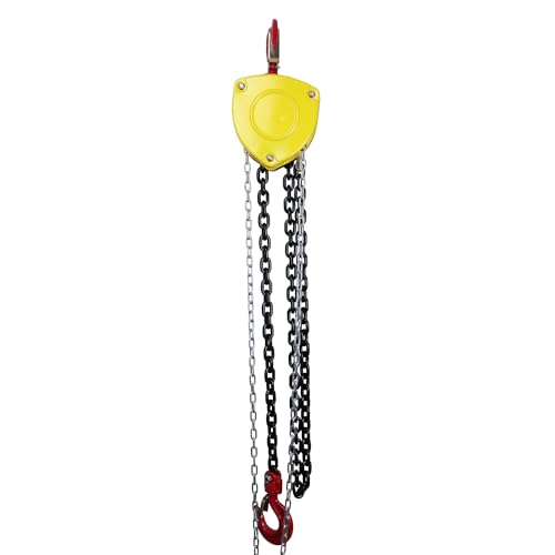 Image of IZOM Hand Chain Pulley Block 3 Ton Heavy Duty Hand Hoist Manual 3 meter Lifting, 80 Grade Load Chain Pulley Steel Construction for Lifting Good in Transport, Warehouse, Workshop Garages