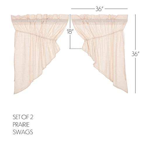 VHC-Brands-Simple-Life-Flax-Natural-Country-Farmhouse-Window-Curtain-Prairie-Swag-Set-of-2-36x36x18 VHC Brands Simple Life Flax Natural Country Farmhouse Window Curtain Prairie Swag Set of 2 36x36x18