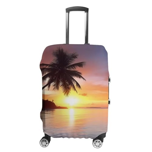 Housse de bagage élastique XL blanche imprimé palmier pour valise de 48,3 à 81,3 cm