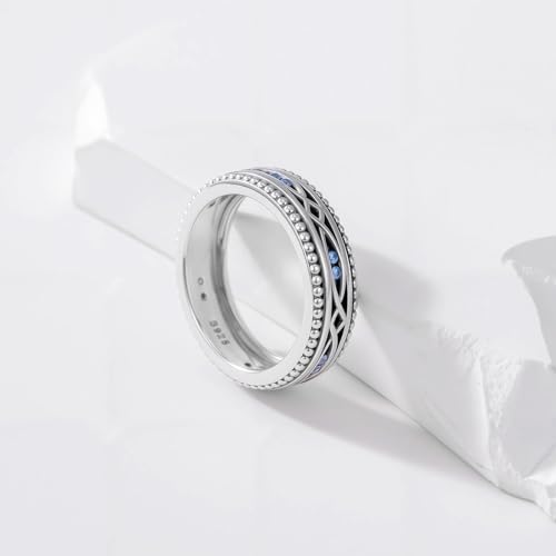 Anillo de ojo malvado para hombre plata 925 protector contra vibraciones 3