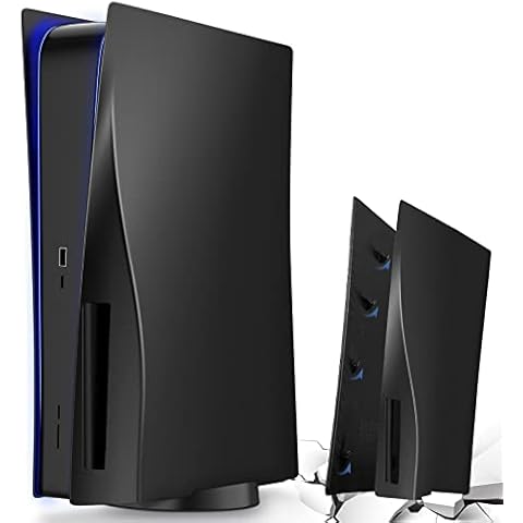 PS5 Faceplate Case Cover Schwarze Ersatzplatte für Disc Playstation 5 / PS5 Hartschalen-Faceplates Hautabdeckplatten ABS Kunststoff Mattschwarze Seitenplatten für PlayStation 5 Console Cover
