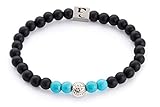 Handmade Gemstone Beads Bracelet For Men - Onyx and Turquoise Gemstone Bracelet For Men By Galis Jewelry - Beaded Bracelet For Men