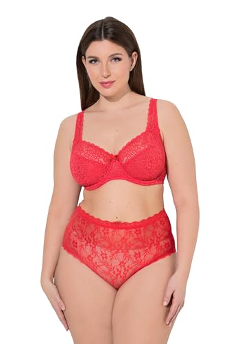 Ulla Popken Damen große Größen Übergrößen Plus Size Bügel-BH, Blütenspitze, Vollspitze fuchsiarot 120C 727062520-120C