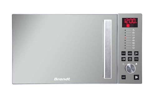 BRANDT - SE2616W - Micro-ondes Solo Electronique 26L – 900W – Autoprogramme 8 positions – 3 mémoires – Programme Speed Defrost – Façade miroir –...