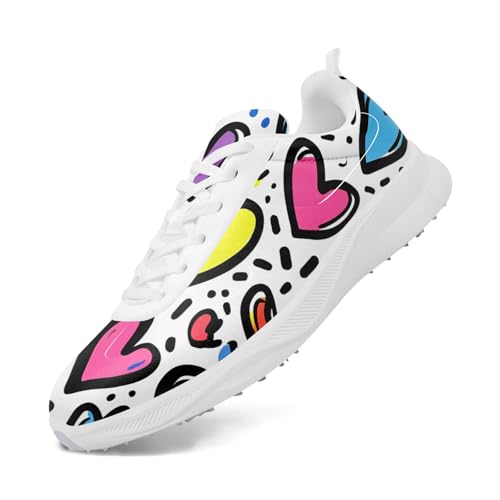 Onegam Spikeless Golf Shoes for Women, Men's Breathable Waterproof Golf Sneakers Colorful Fashion Sport Shoes with Heel Vent