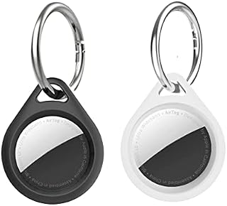Zcooooool 2pcs Thickened Airtag Case Silicone Protector Cover Skin For Apple Airtags Washable Airtag Holder , Airtag keychain , Airtag keyring
