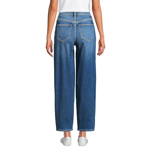 Lands' End Women's Recover High Rise Barrel Leg Ankle Jeans2