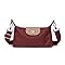 MOANATURA Bolso Bandolera Mujer Pequeño de Nylon Impermeable – 24x13x9 cm, Ligero 250 g, Correa Ajustable, con Cremallera y Detalles en Cuero PU – 4 Colores (burdeos)