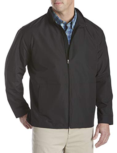 Harbor Bay by DXL Men's Big and Tall Water and Wind Resistant Bomber | Full-Zip Front with Stand Collar and Side Pockets