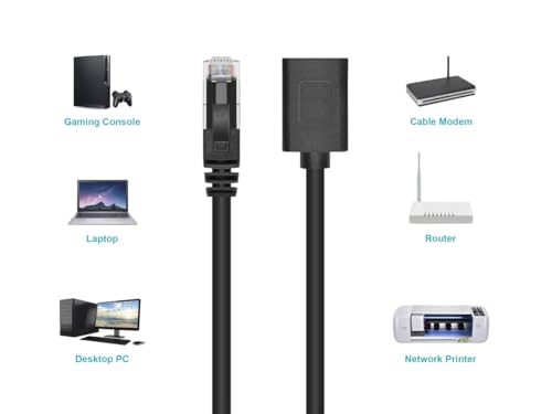 Cable Extensor Ethernet Monoprice Cat6A 0.3 m Negro miniatura 6