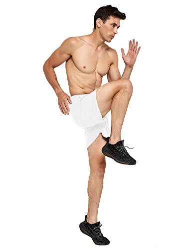 Image of DEMOZU Men's 5 Inch Running Tennis Shorts Quick Dry Athletic Workout Gym Exercise Sports Active Shorts with Pockets