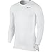 NIKE Langarmshirt Cool Comp Camiseta de Mangas largas, Hombre, Blanco/Plateado/Negro, XL
