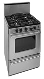 Premier P24S3202PS 24 Pro Series Gas Range with 4 Sealed Top Burners Separate Broiler...