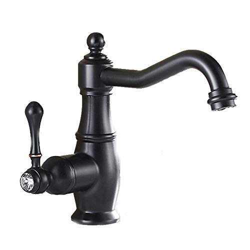 Mitigeur style noir pour lavabo de salle de bains carré eau chaude et froide