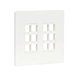 Tripp Lite 12-Port Universal Keystone Double-Gang Wall Plate, 2-Gang Faceplate, Adaptable, TAA,...