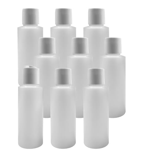 Pinnacle Mercantile 4 Oz Plastic Squeeze Bottles with Disc Top Flip Cap Set of 8 Empty