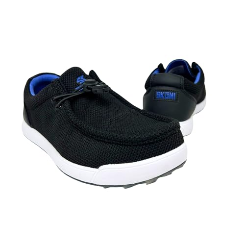 Image of SKONI Men's G2 Waterproof Slip On Golf Shoe (Black /Royal, 10)