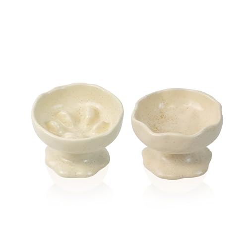 YOBRO Ceramic Elevated Cat Bowls Set