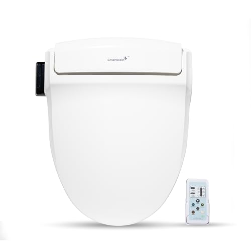 SmartBidet SB-1000 Electric Bidet Seat for Round Toilets with Remote Control- Electronic Heated Toilet Seat with Warm Air Dryer and Temperature Controlled Wash Functions (White) Made in Korea