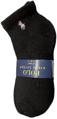 Polo Ralph Lauren 6 Pack Cushioned Ankle Socks Black, 9-11