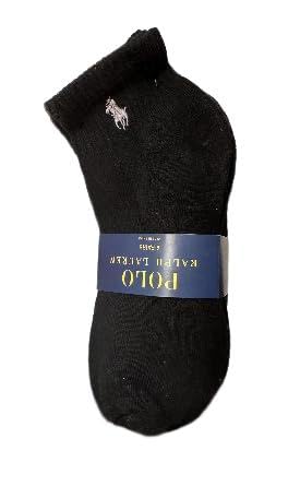 Polo Ralph Lauren 6 Pack Cushioned Ankle Socks Black, 9-11, Black, 7.5-10.5 UK