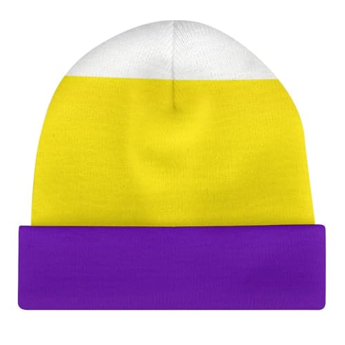 Non-Binary Pride Flag Kids Beanie Hat for for Girls Boys Children Cap Winter Knitted Chemo Cancer Headwear Accessories Gifts Decoration Black4