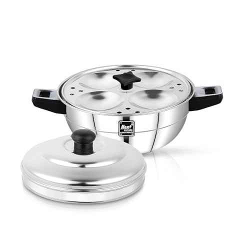 Image of Next Future Idli Steamer, 2 Plate, 8 Idlis, Stainless Steel Idli Maker / Cooker, Induction and Gas Stove Compatible, MK-8I, Silver
