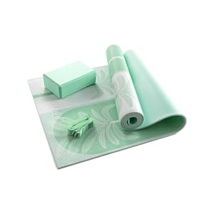 Myga Yoga Starter Set – 6mm Non-Slip Exercise Mat, Block & Strap for Yoga, Pilates, Meditation & Stretching – Beginners Kit for Men & Women with Gift Box – Durable for Home, Gym & Travel – 173 x 61cm