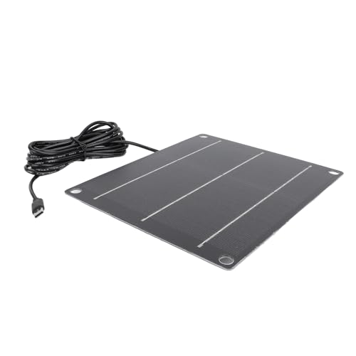 ZJchao 6W Solar Panel Charger, Monocrystalline Solar Panel Kit for Phone Small Fans Outdoor Security Camera, Type C Port