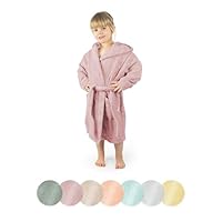 Ehrenkind® Bademantel Kinder mit Kapuze 100% Bio-Baumwolle | Kinderbademantel | Junge Mädchen | Größe 110/116 Rose