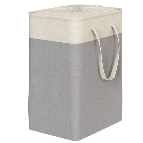 RETSAMV Faltbarer Wäschekorb 100L mit Griffen & Kordelzug, Große Wäschebox und Faltbare Wäschekörbe, Aufbewahrungskorb für Kleidung, Spielzeug,...