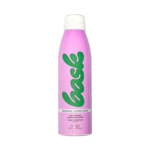 Image of Bask SPF 50 Mineral Sunscreen Spray - Fragrance Free, Reef Safe, Broad Spectrum UVA /UVB Protection, Dermatologist Recommended, Lightweight & Fast-Absorbing, 5.5 oz