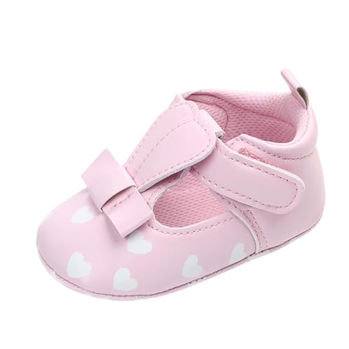 Infant Baby Girls Mary Jane Shoes Non-Slip Soft Sole Shoes Bowknot Flat Shoes Toddler Wedding Dress Shoes