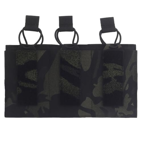 Funda triple MOLLE para M4 y AK con retención elástica de perfil bajo