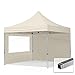 TOOLPORT Faltpavillon Faltzelt Pavillon 3x3m - 2 Seitenteile Aluminium 32mm Partyzelt PES300 100% wasserdicht Creme