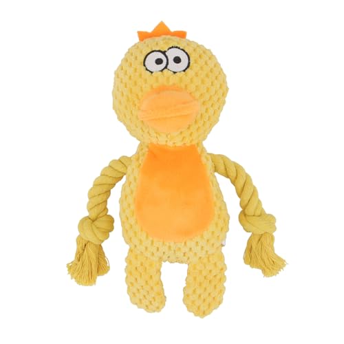 TONYFY Giocattolo per cani, giocattolo per cani con carta stropicciata, giocattolo da masticare per cani, corda di cotone, giocattolo interattivo per cuccioli, cani di taglia piccola, media (anatra