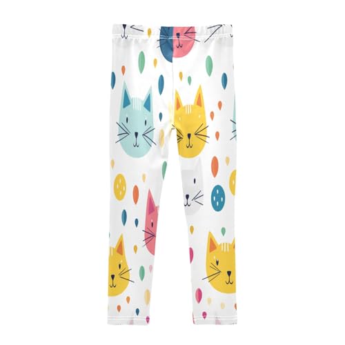 Toddler Girls Leggings Printed Yoga Pants Leggings Yellow Red Cat for Kids2