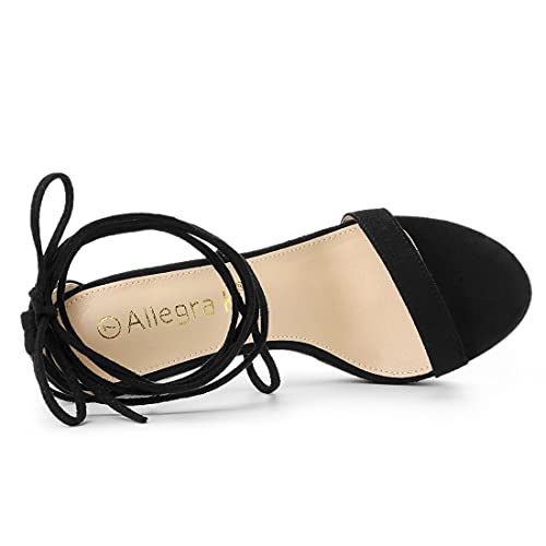 Allegra K Allegra K Women's Platform Stiletto Heels Black Lace Up Sandals - 7.5 M US